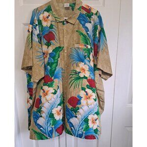 RIMA Men's 3XL Multicolor Tropical Floral Hawaiian Aloha Short Sleeve Shirt